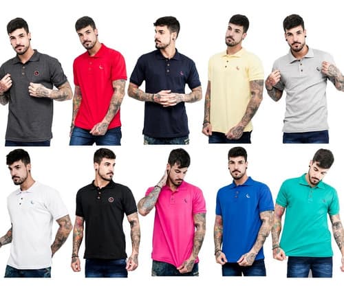Kit 3 Camiseta Camisa Gola Polo Masculina Revenda Atacado