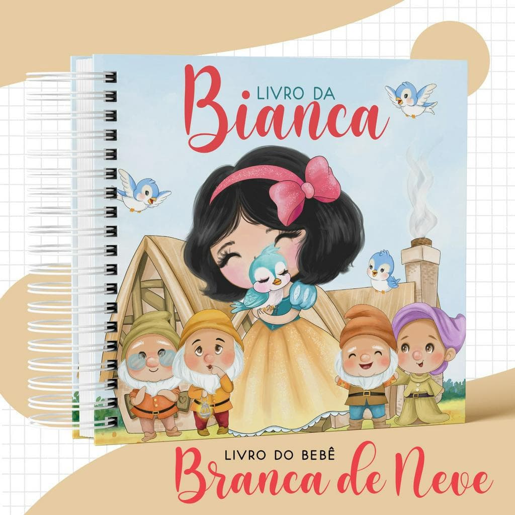 Kit caderneta de vacina e livro do bebê princesas e outros personagens para menina