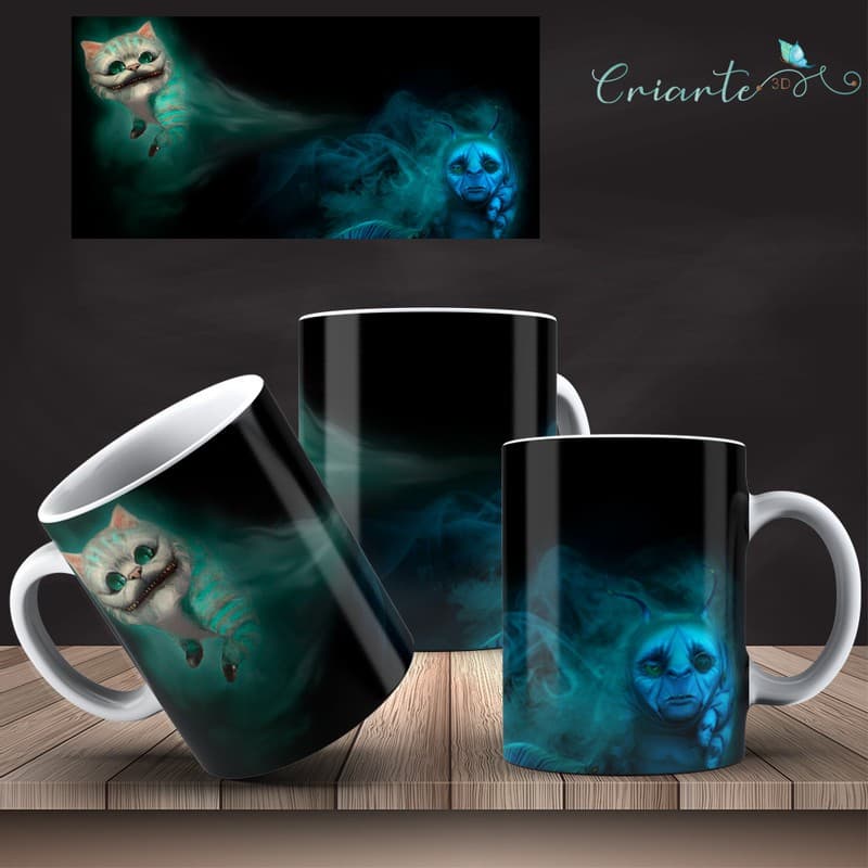Caneca Porcelana Coleção Alice no País das Maravilhas  #02