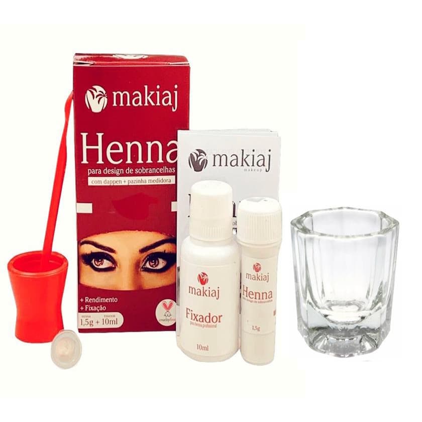 Kit Rena para sobrancelhas Profissional henna makiaj com dappen de vidro palito e batoque