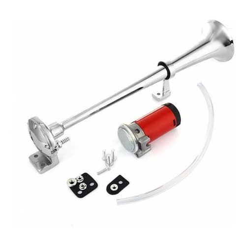 Buzina marítima 12v 45cm compressor ar corneta cromada de metal carro van caminhão