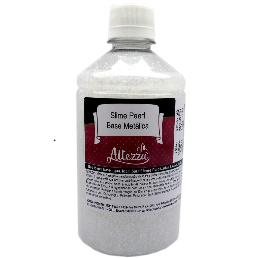 Slime Metalico Base Pearl 500 g cola slime sem ativador Base metalica Altezza