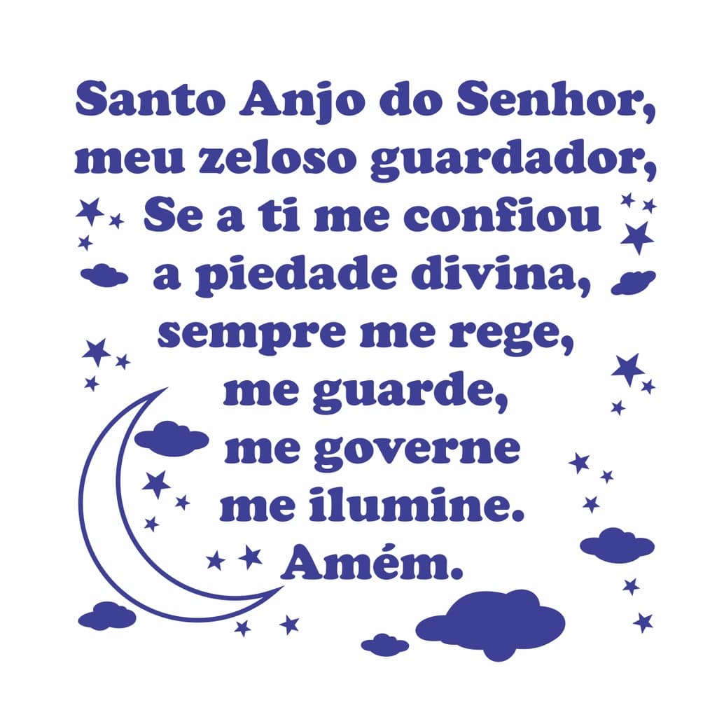 Adesivo Personalizado Oração Santo Anjo Do Senhor De Parede 45X45cm Decoração Quarto Infantil Casa