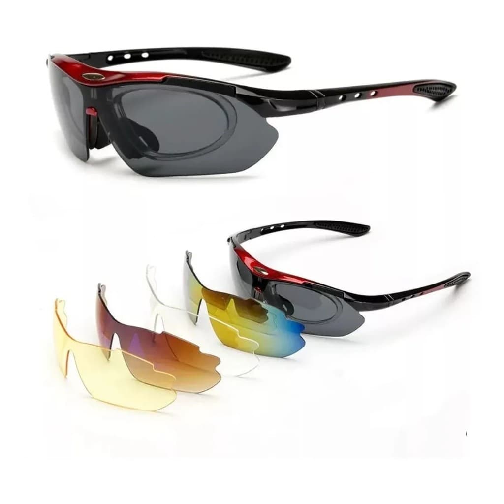 KIT ÓCULOS 5 LENTES POLARIZADO Uv400 Esportivo Ciclismo Corridas MONTAIN BIKE