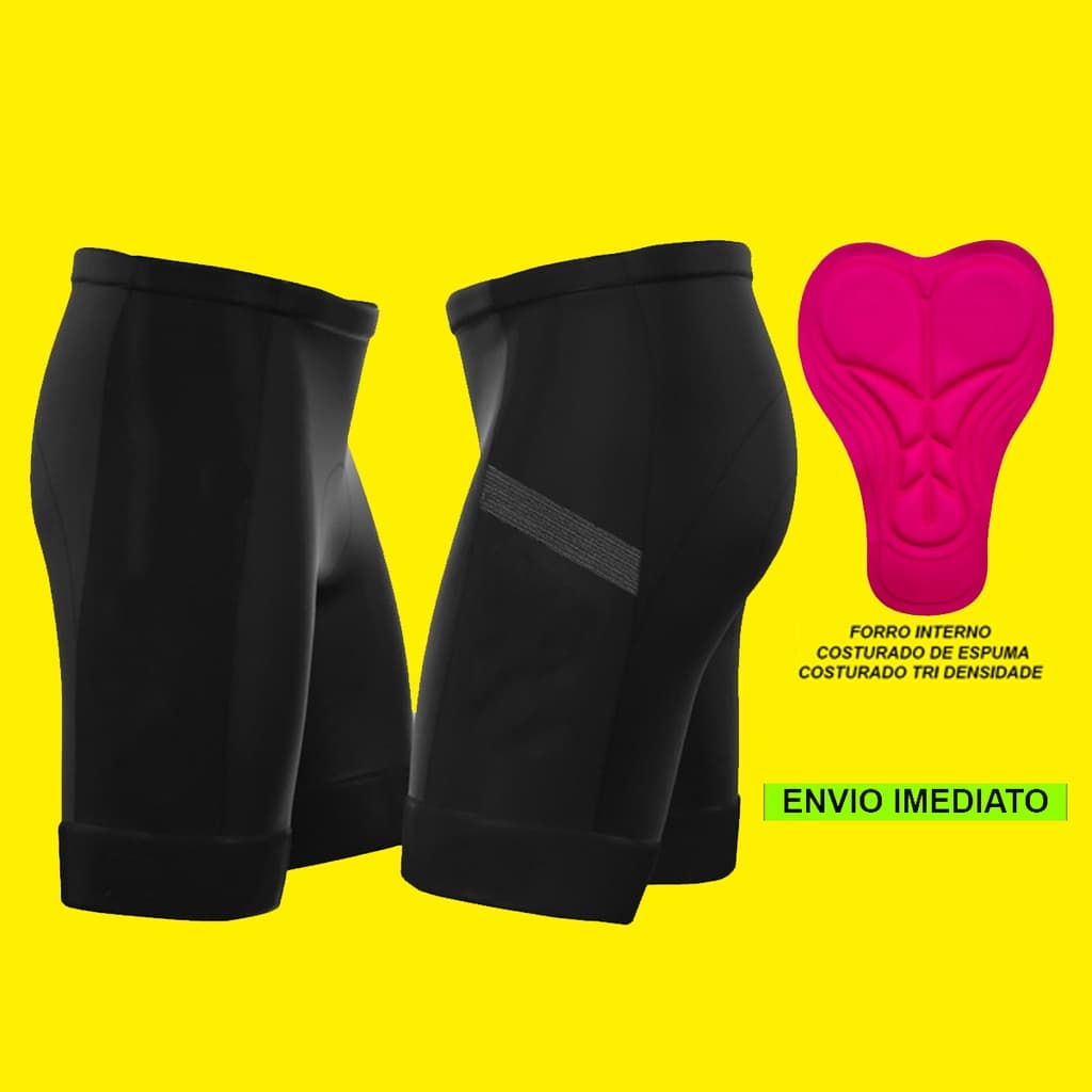 Bermuda Ciclismo Feminina Forro Tri-Densidade 80 Short Ciclismo Proteção UV50+ Bermuda Ciclista