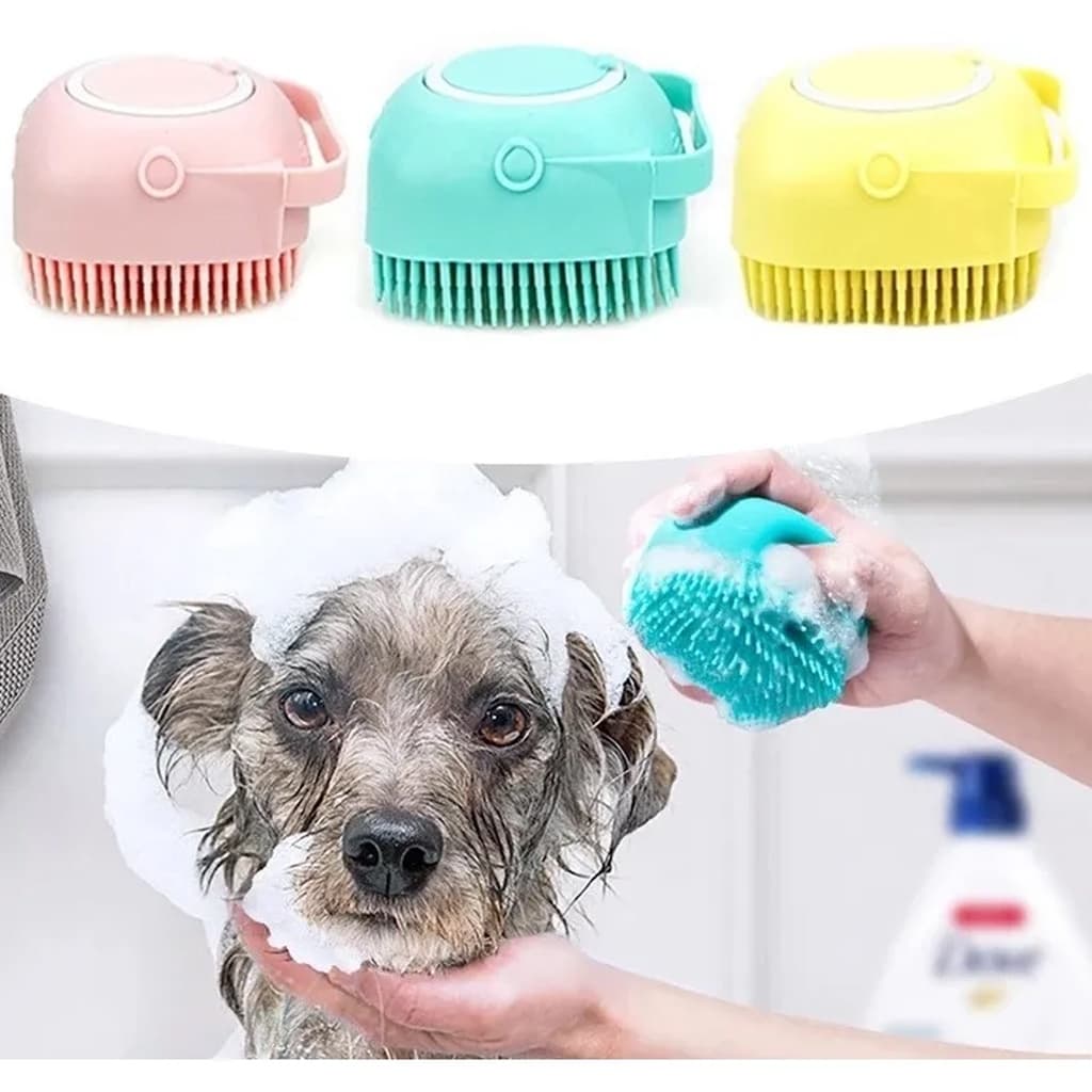 Lava Pelo Pet Escova Banho Cachorro Gato Dispenser Shampoo