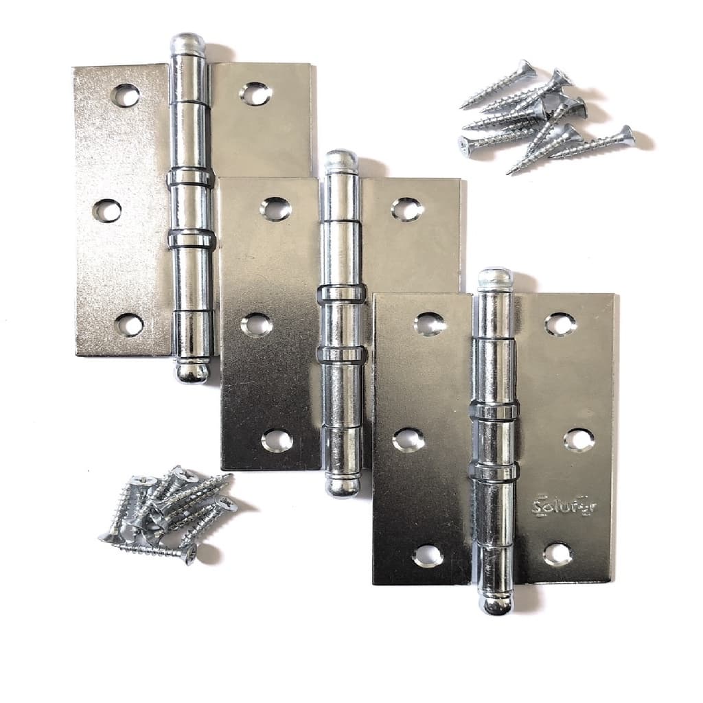 Dobradiça Porta Madeira C/anel 3,5 X 3 Kit Completo C/3 Und