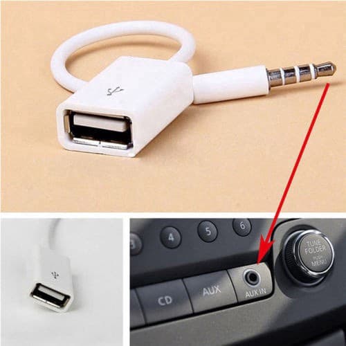 Plugue De Áudio Aux Jack De 3.5mm Para Adaptador Conversor USB 2.0/Cabo Fêmea Universal Carro/Auxiliar Alto-Falante MP3