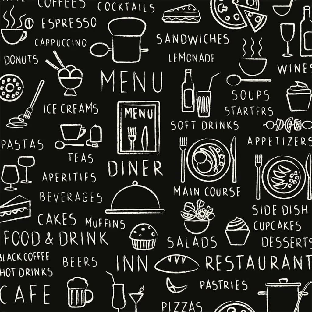 Papel de Parede Adesivo Gourmet Restaurantes Cardápio Menu