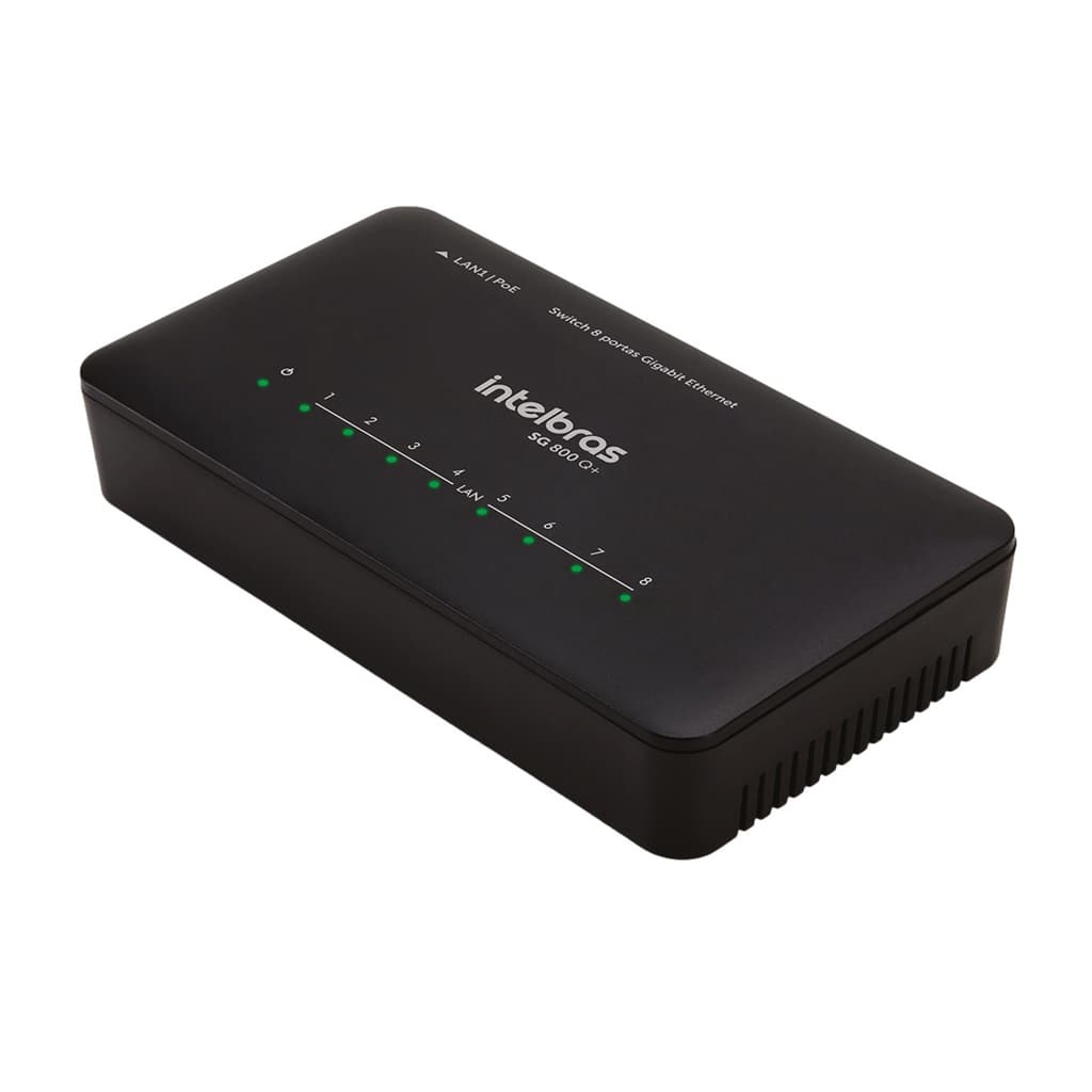 Switch Gigabit Intelbras 8 Portas Gigabit 10/100/1000 Sg800q+ Sg 800