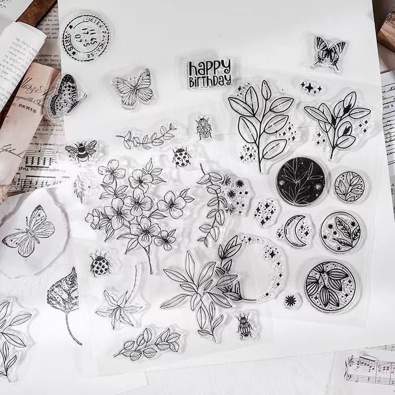 Carimbo De gel De Sílica Transparente vintage Com Letras/Álbum/Artesanato