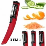 Fatiador Cortador De Legumes 3 Laminas em inox Descascador Frutas Envio Imediato