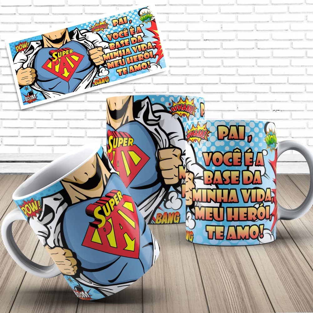 Caneca Dia Dos Pais Você É A Base Da Minha Vida Personalizada Porcelana