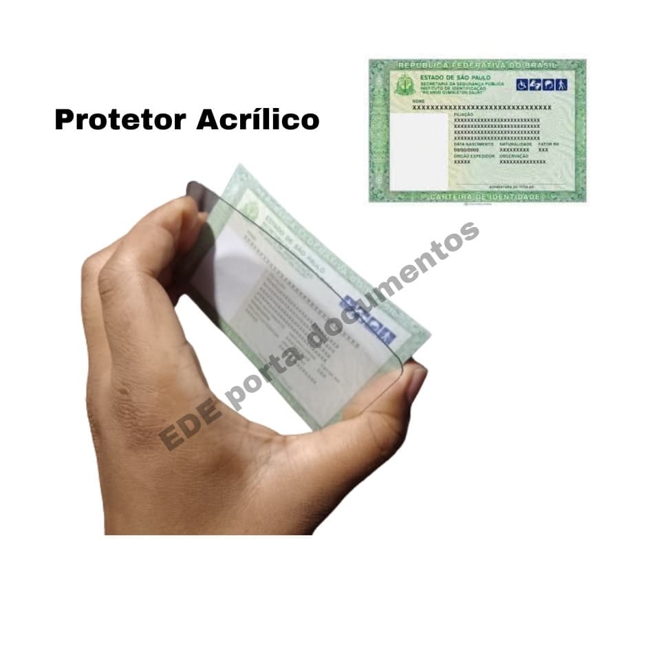 Protetor RG Acrílico semi rígido, RG modelo novo