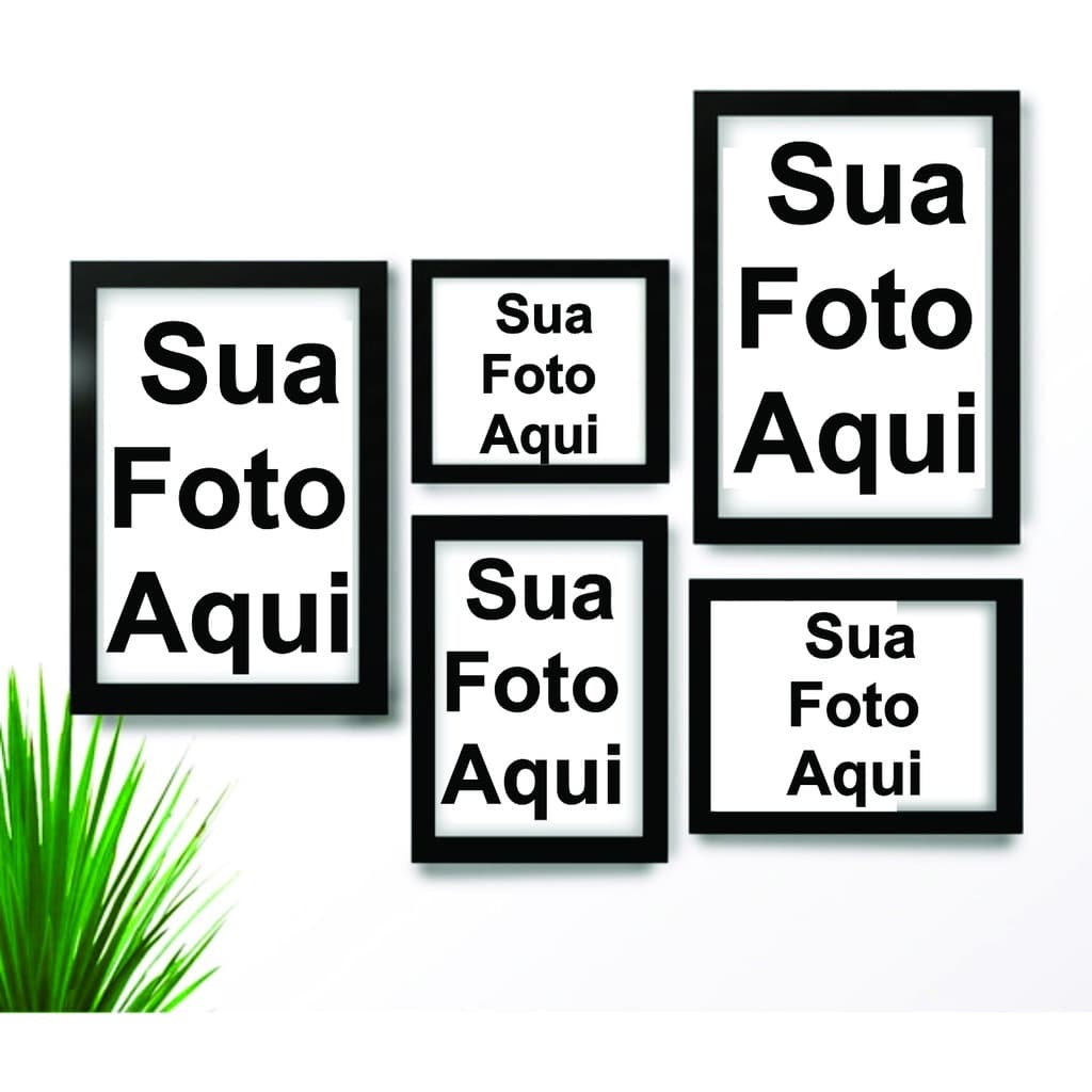 Conjunto Kit 5 Quadros Decorativos Sua Foto ou Arte Aqui Família Deus Oração Casal lindo