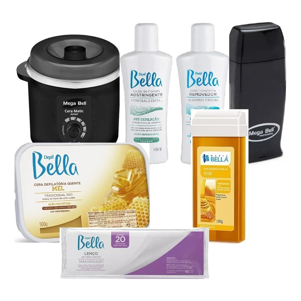Kit Depilação Com Cera QuenteDepil Bella Rolon E Termocera Mega Bell