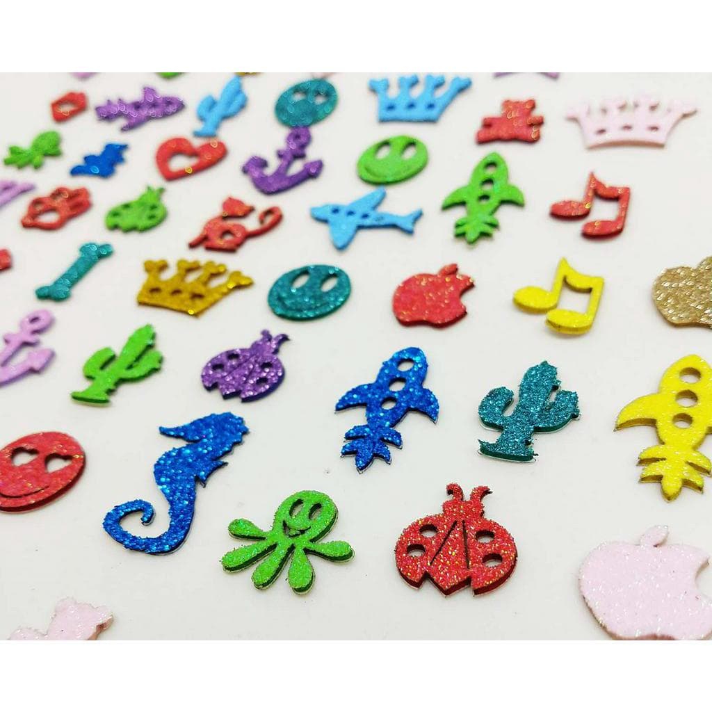 100 Adesivos Pet Piercings Eva Glitter Petshop Cães E Gatos
