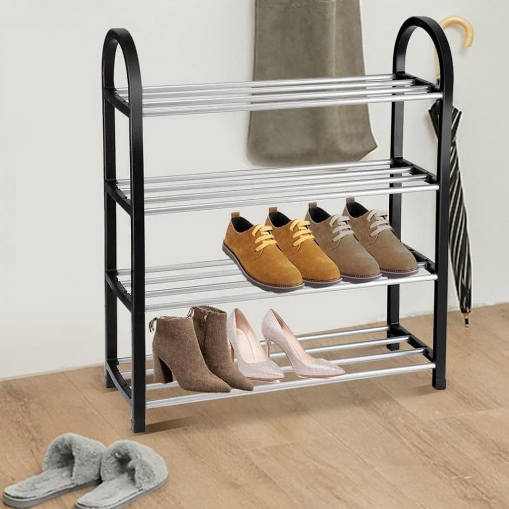 Sapateira Vertical  8 Pares 4 andares inox Cromada Multiuso Organizador