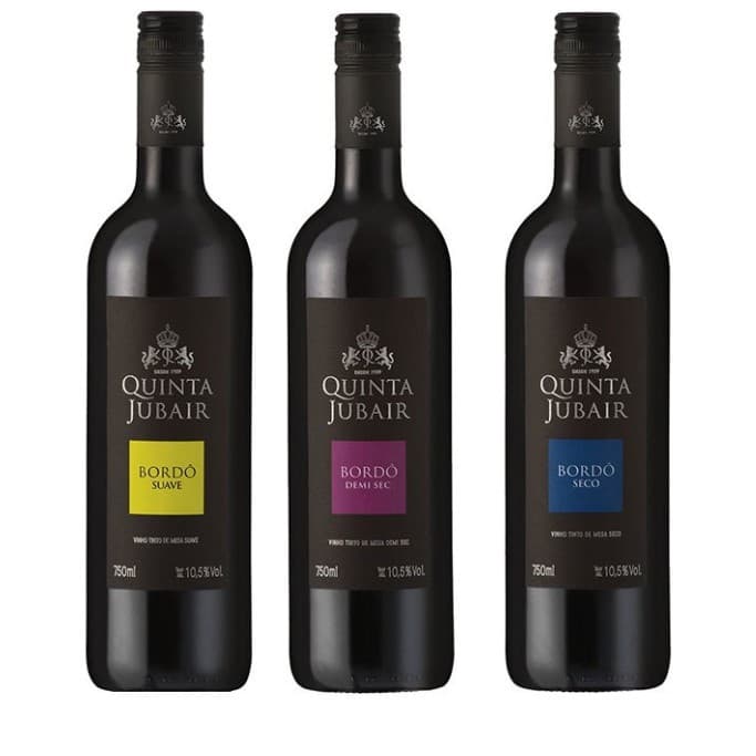 Kit Vinhos Quinta Jubair - Bordô Suave + Demi Sec + Seco