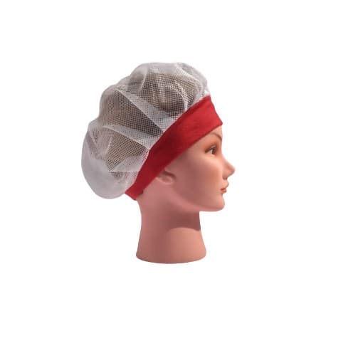 Kit 3 Touca De Redinha * Tela Branca Aba Vermelha * Para Cozinha Açougue Barman Garçon