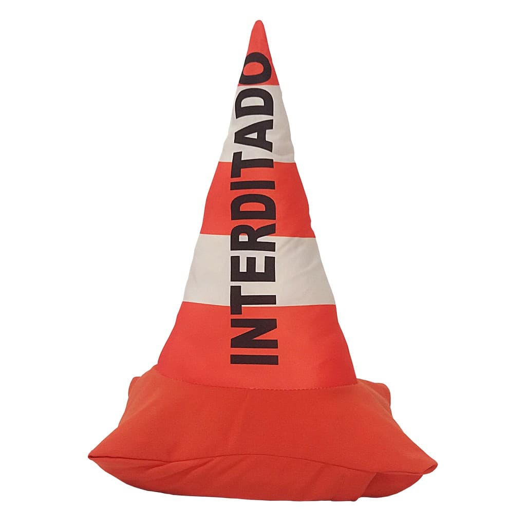 Peso de Porta Artesanal 0,28m x 0,20m | Cone de Transito Interditado | Pronta Entrega