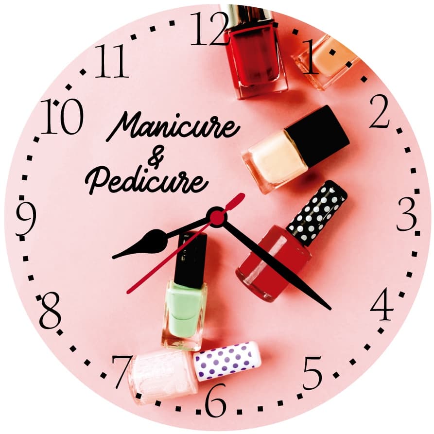 Kit 2relógio Parede Salão Manicure Unhas Esmalte Beleza 30cm