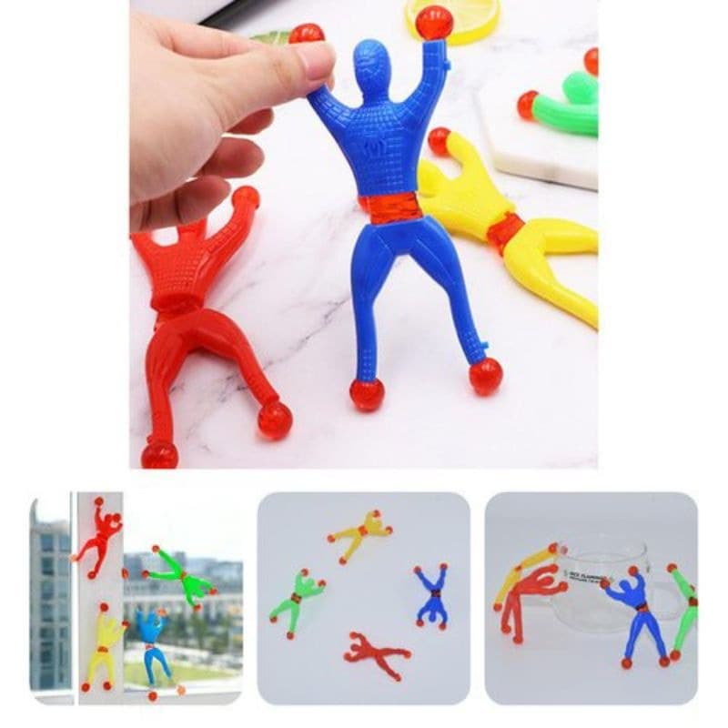 Kit 20 Boneco Ninja Gruda Na Parede Homem Aranha Geleca