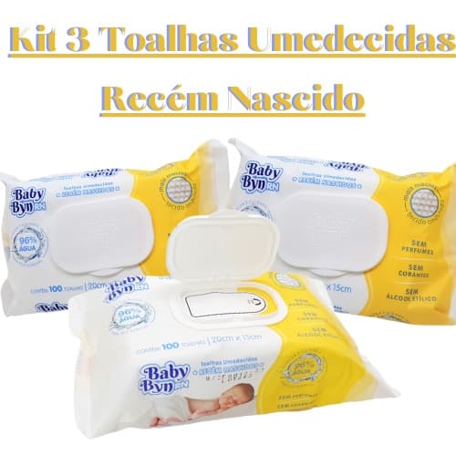 Toalhinhas Umedecidas Kit Com 3 Pacotes RN- Baby Byn