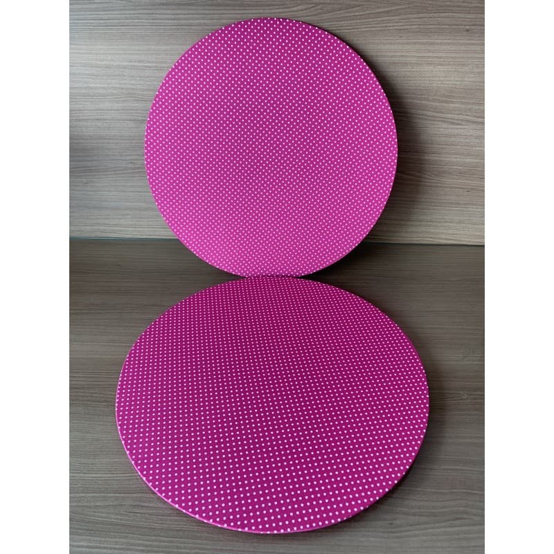 Capa de Sousplat Pink Poá Branco