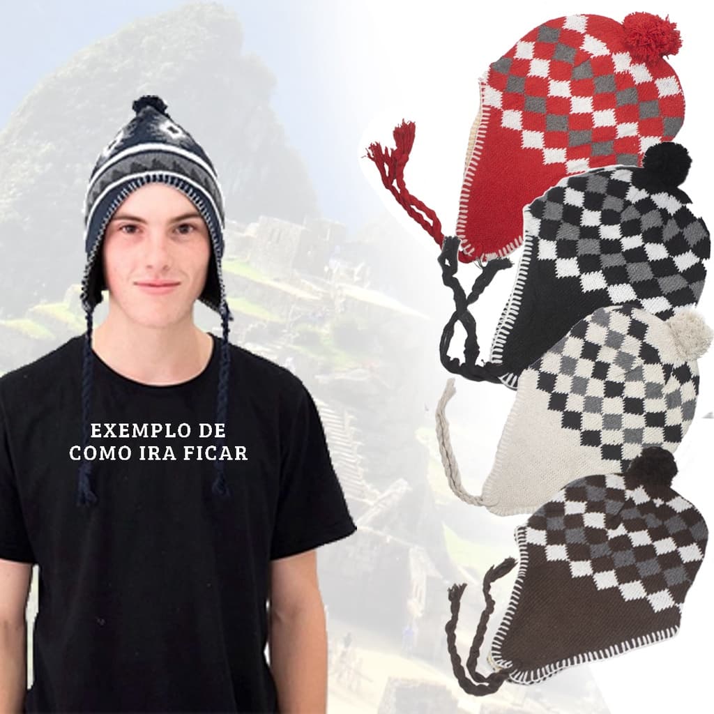 Touca Masculina Forrada Inverno - Tapa Orelha, Chaves, De Lã Pelúcia Unissex de  Frio