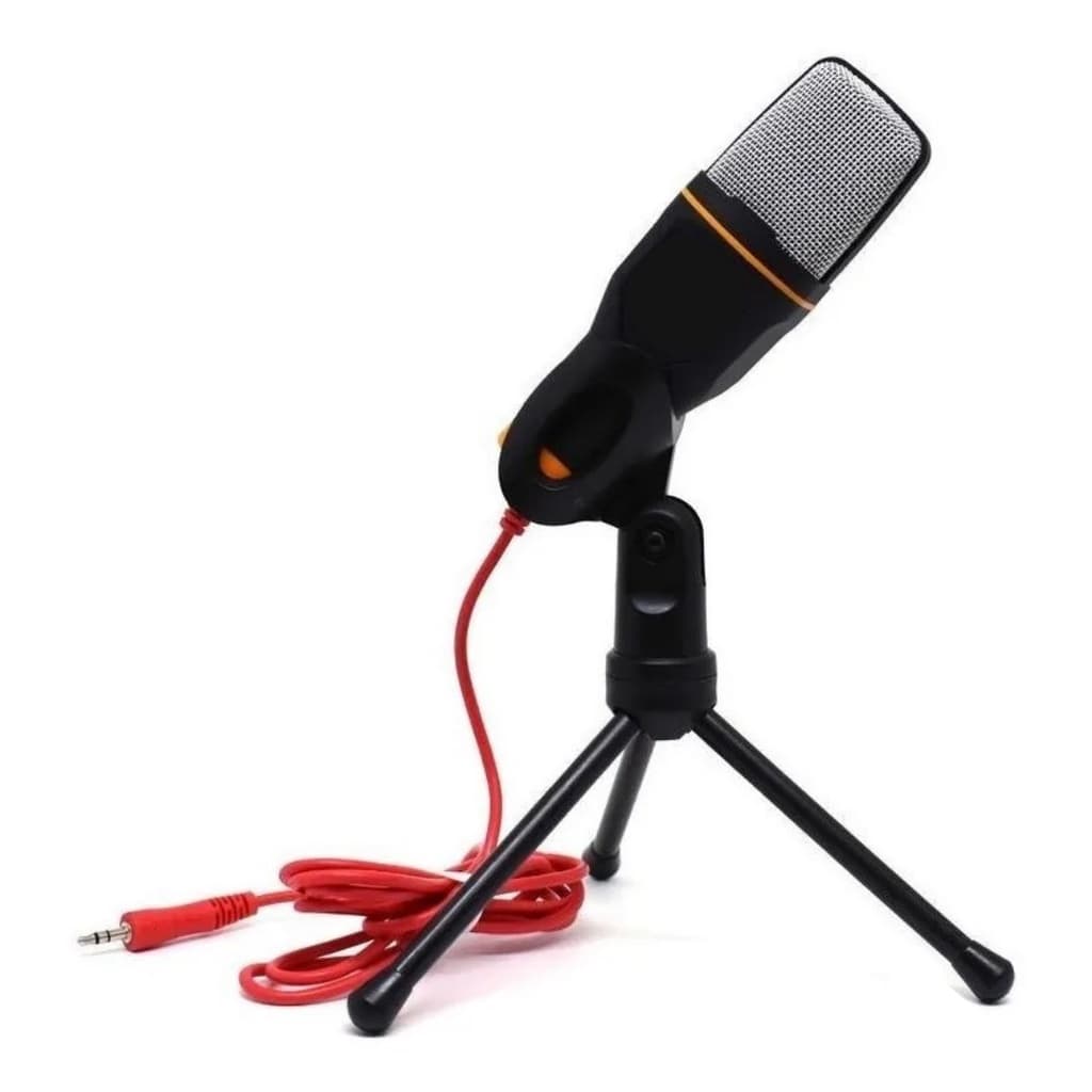 Microfone Condensador Com Tripé Para Gravação Profissional