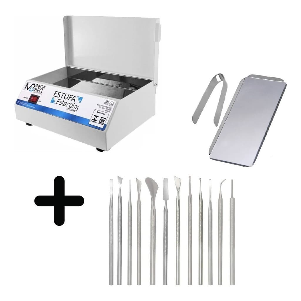 Estufa Esterilizador Manicure Kit 12 Podologia Profissional P