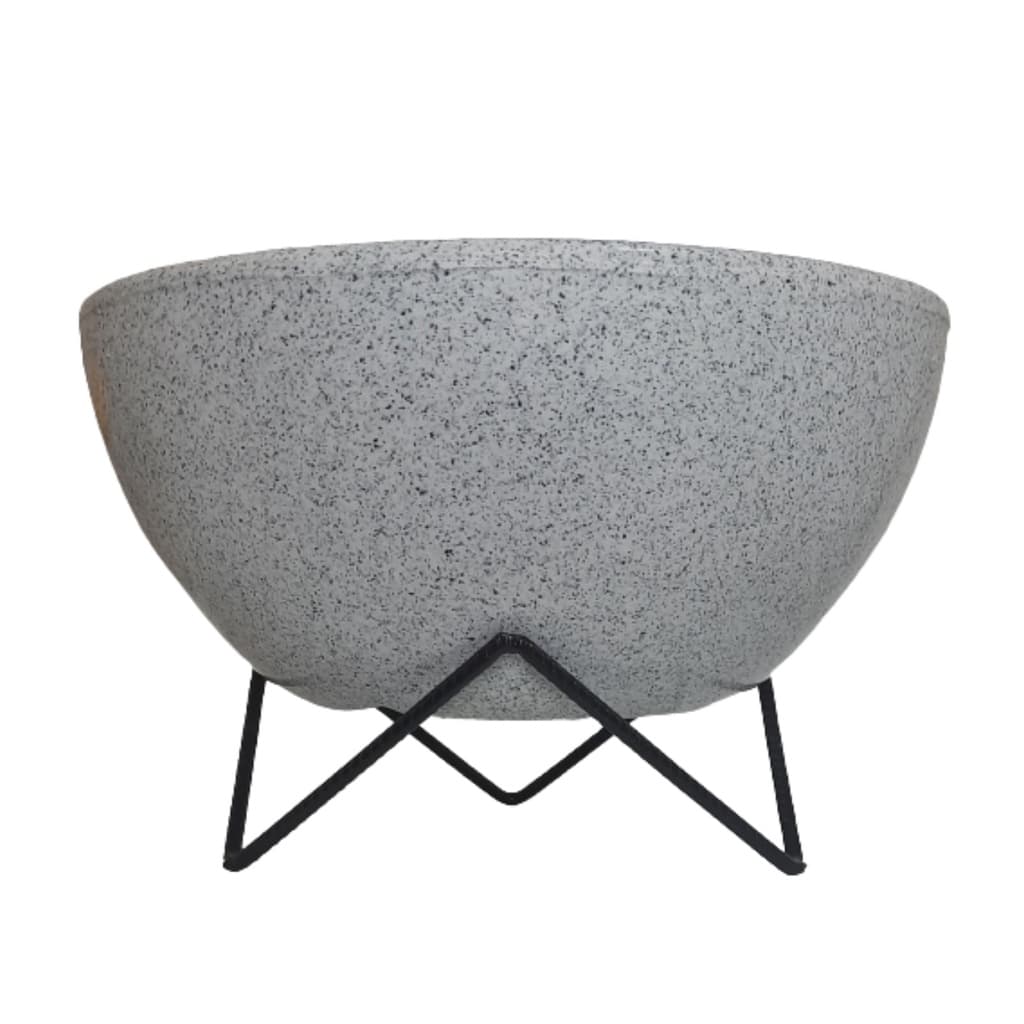 Vaso de planta bacia  polietileno com prato e suporte 26x13cm