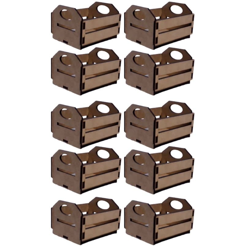 Caixote de Madeira MDF Cru 10 Caixote de Feira Tamanho 11x8,5x7 para Decorações Lembrancinhas Artesanatos