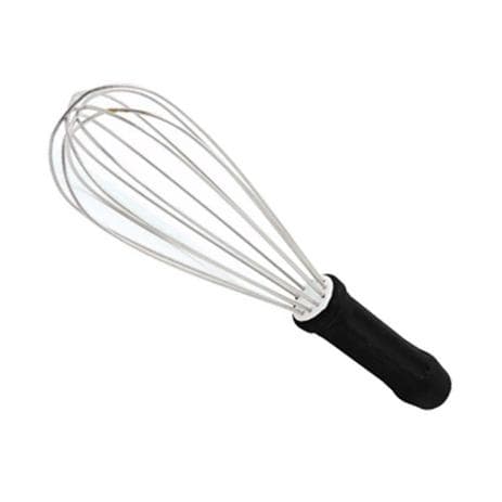 Batedor Fuet Tipo Pera Preto - Resistente e Profissional, 25cm