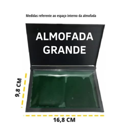 Almofada Para Carimbo N4 Verde com Tinta Aplicada