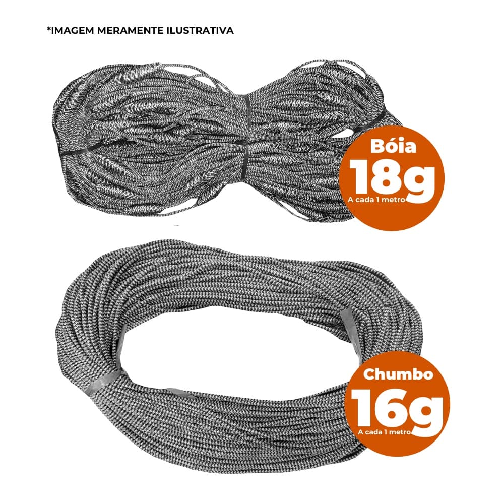Kit Tralha de bóia 18gr 100m + Tralha Chumbo 16gr King para Redinha de Espera Profissional e Amadora
