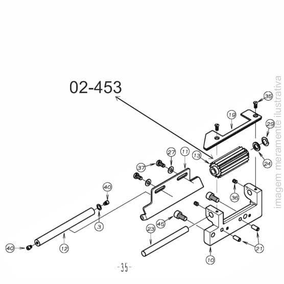 ROLETE DE TEFLON COM 12 DENTES PARA ELASTIQUEIRA - ENGRENAGEM TRASEIRA DO PUXADOR - 02-453