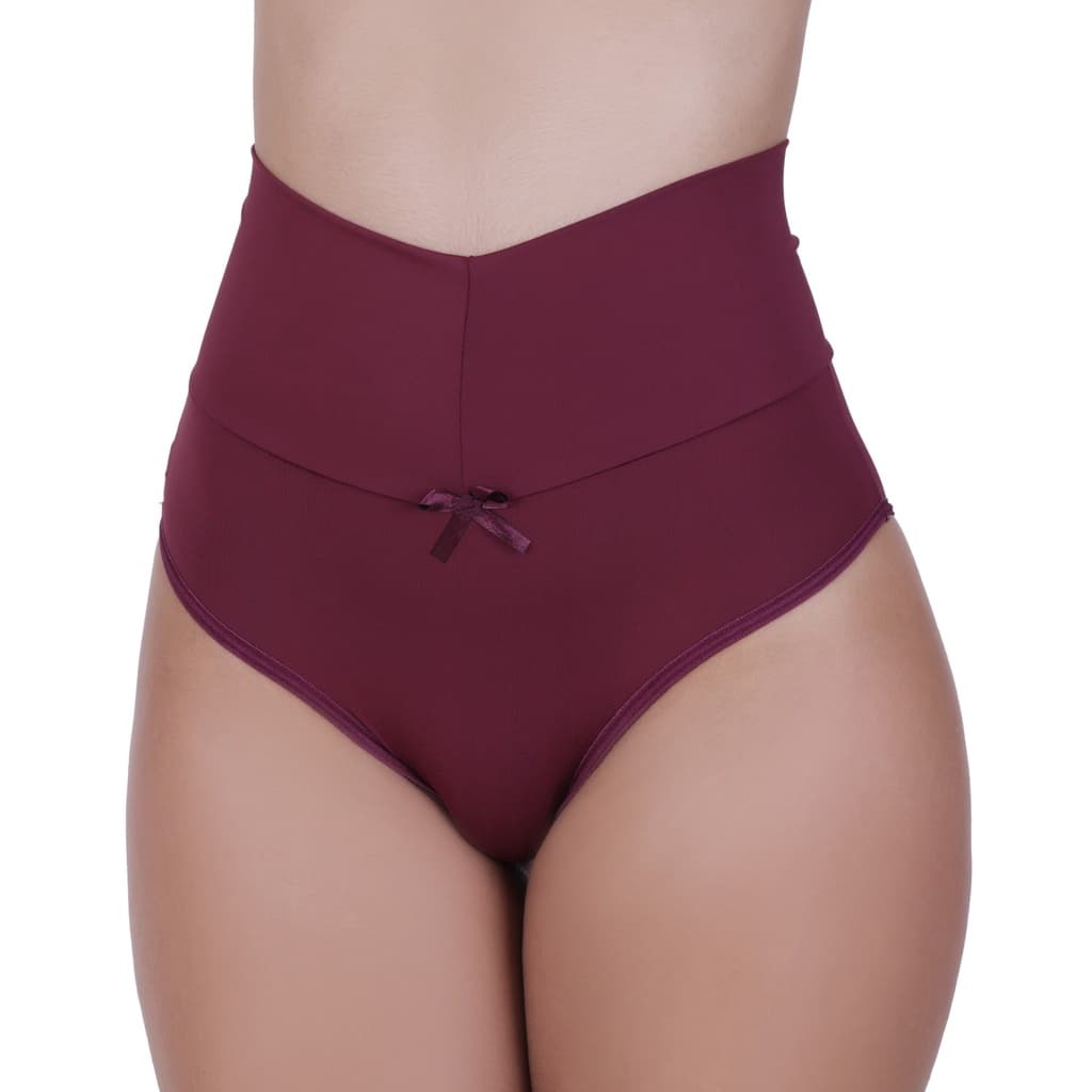 Kit 5 Calcinha Cós Alto Segura Barriga Tanga Modeladora Pós Parto Thamires