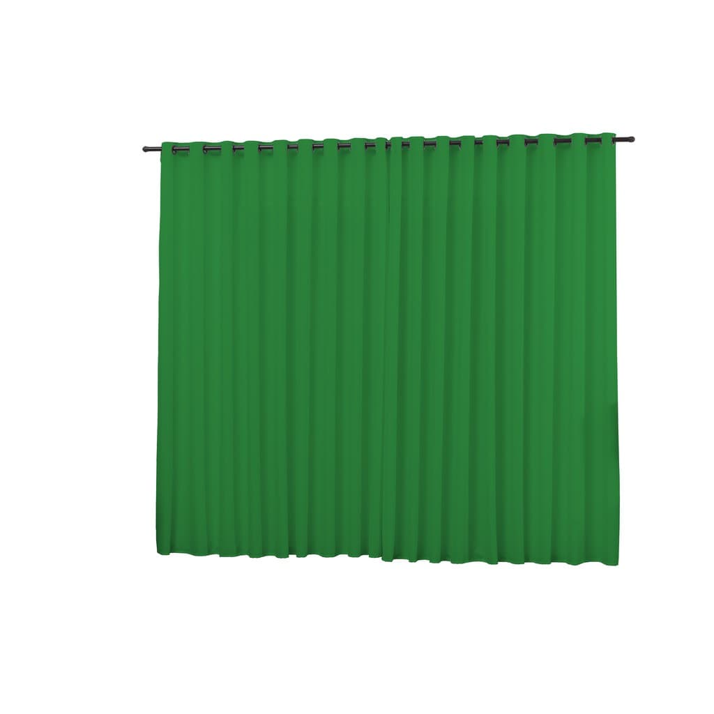 Cortina Roma 3,00 x 2,50  Oxford C/ Ilhós Para Varão Sala E Quarto - Verde