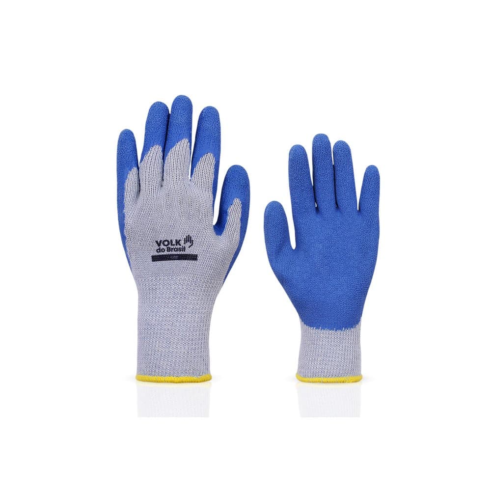Luva Látex Têxtil Grip Azul CA18007 Volk