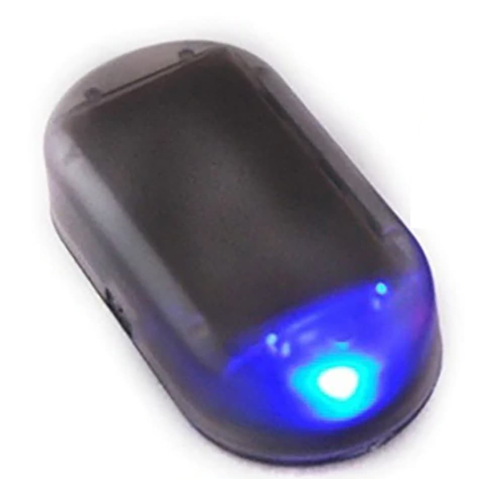 Simulador de Alarme Automotivo LED Azul – Segurança Solar Anti-Furto Universal