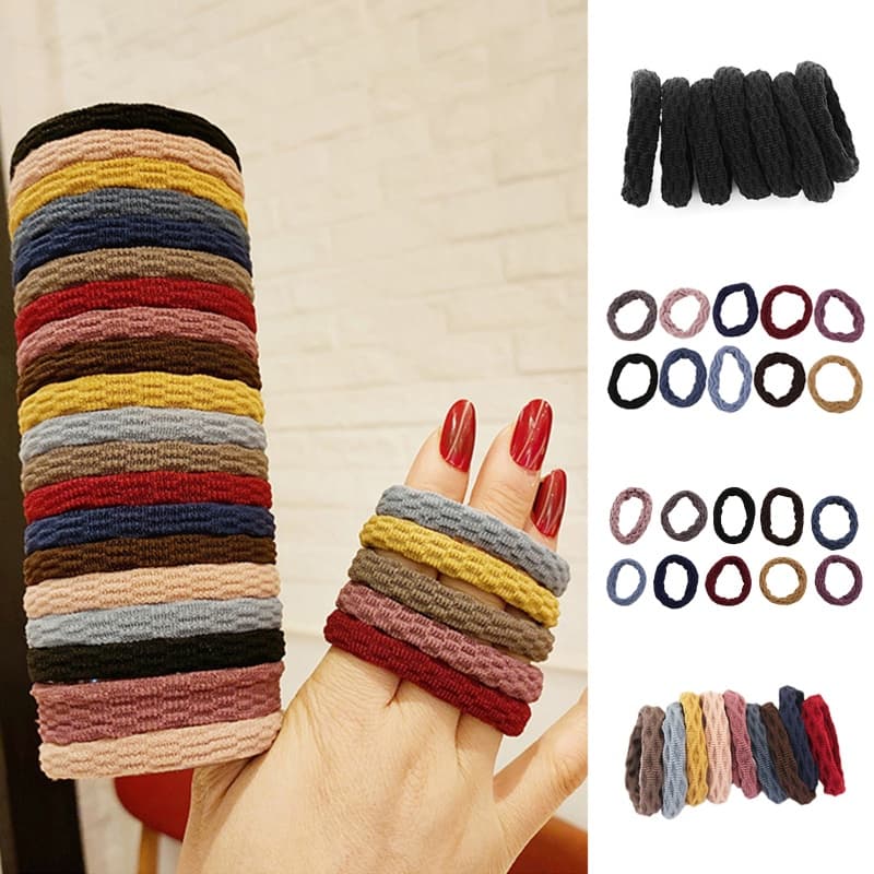 XI 10 Peças Elásticas Jacquard Grandes Laços De Cabelo Elásticos Faixas Suportes De Rabo De Cavalo Para Mulheres Meninas