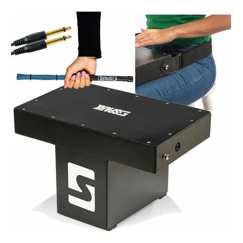 Cajon De Colo Pro Natural ou Preto + Vassourinha + Correia + Cabo