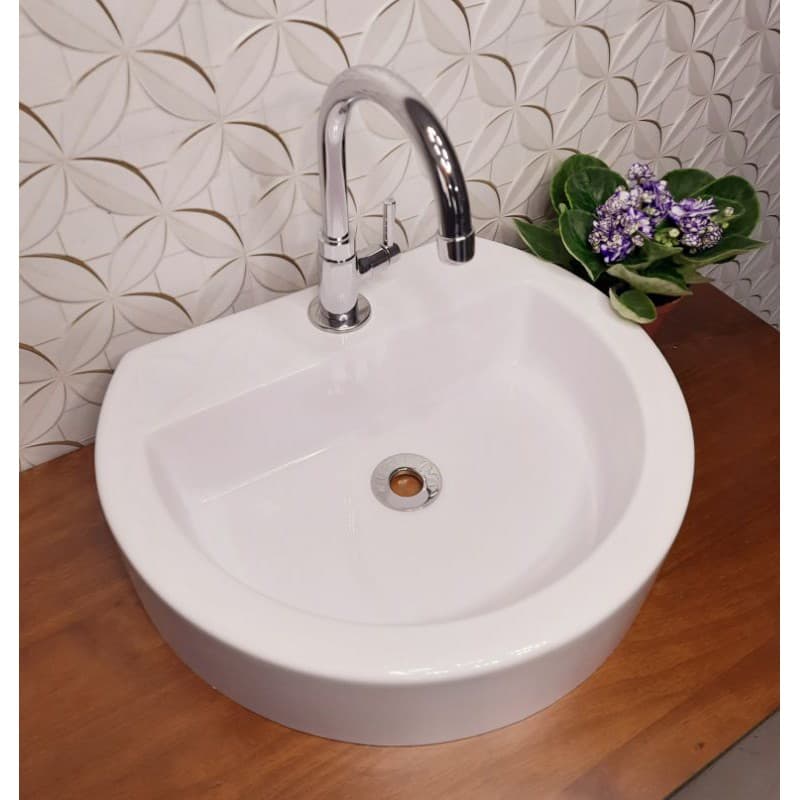 Cuba Pia Prímula Carrara Branca para Banheiro de apoio 42x35cm Casa Laura Decor