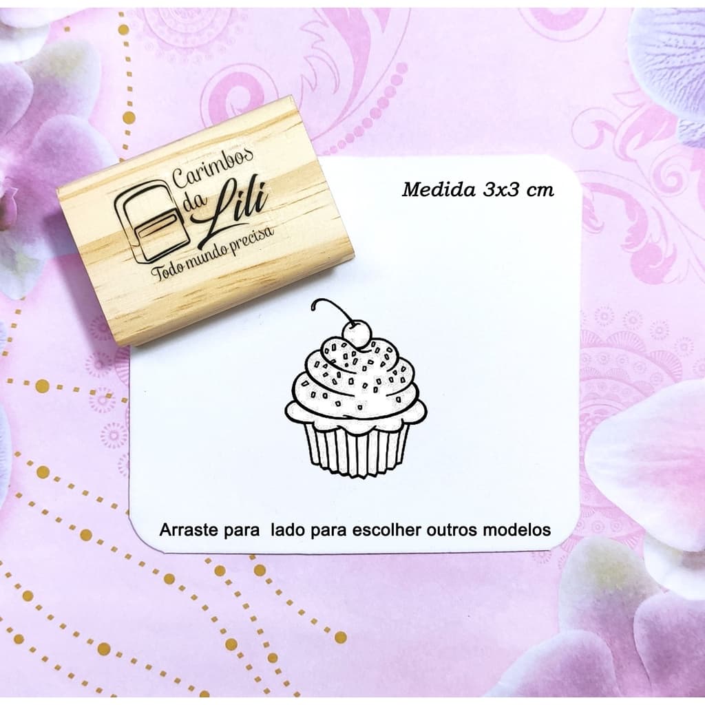 Carimbo Cupcake - Carimbo Cup cake para sacolas e embalagens, carimbos para confeitaria