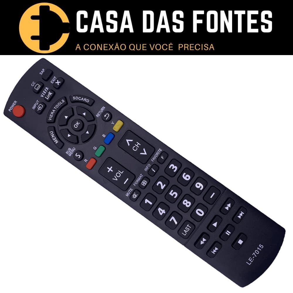 Controle Remoto Tv Panasonic Vieira Sdcard 7015 7095