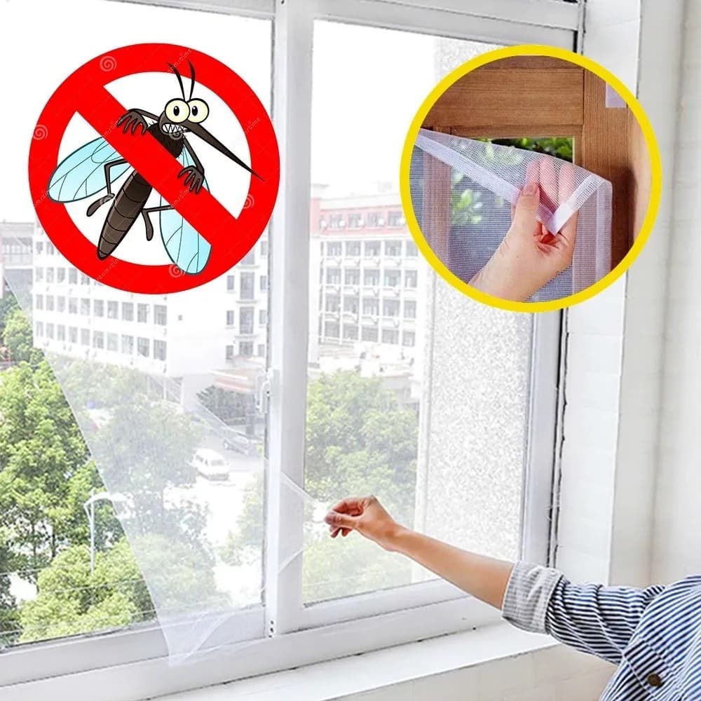 Tela Mosquiteiro Janela Anti-inseto Mosquito 130x150 E Fita Autocolante