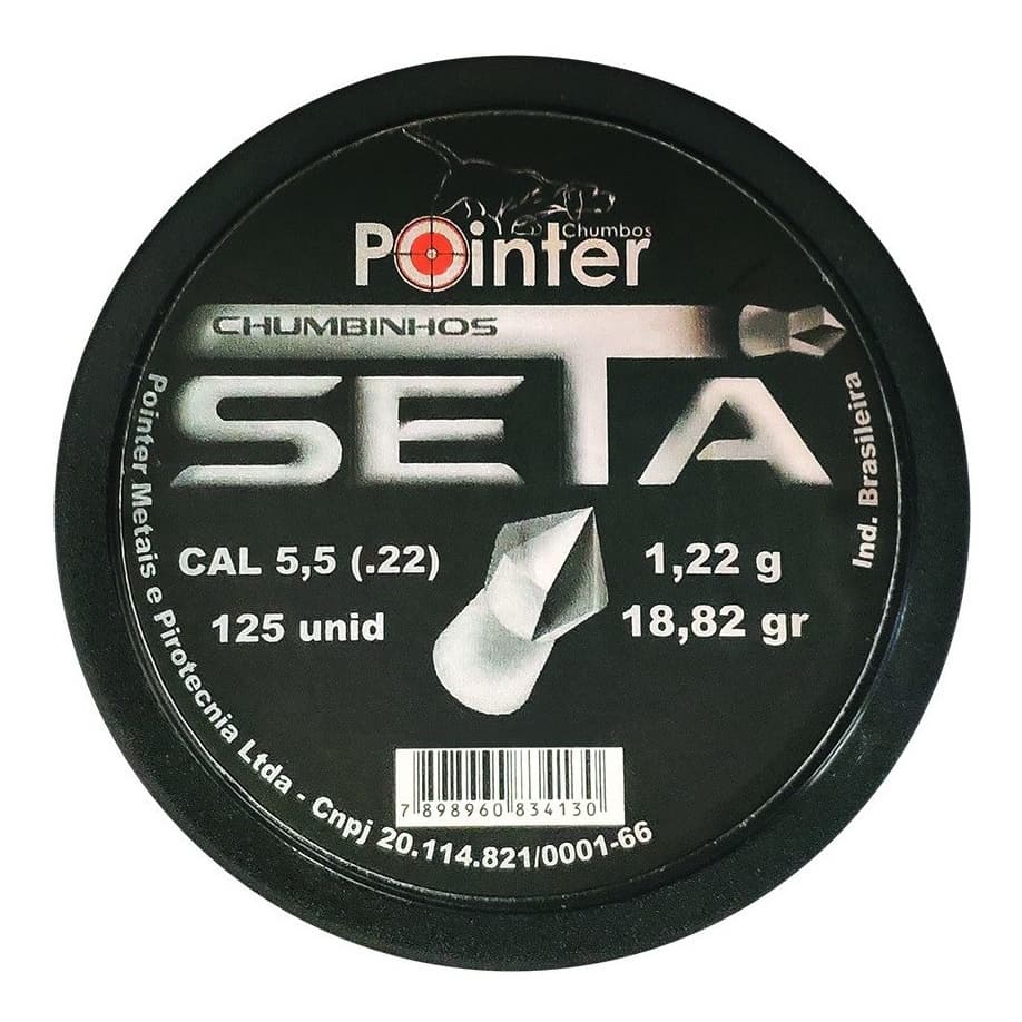 Pointer Seta Cal. 5.5mm 125un Alto Poder Impacto e Perfuração