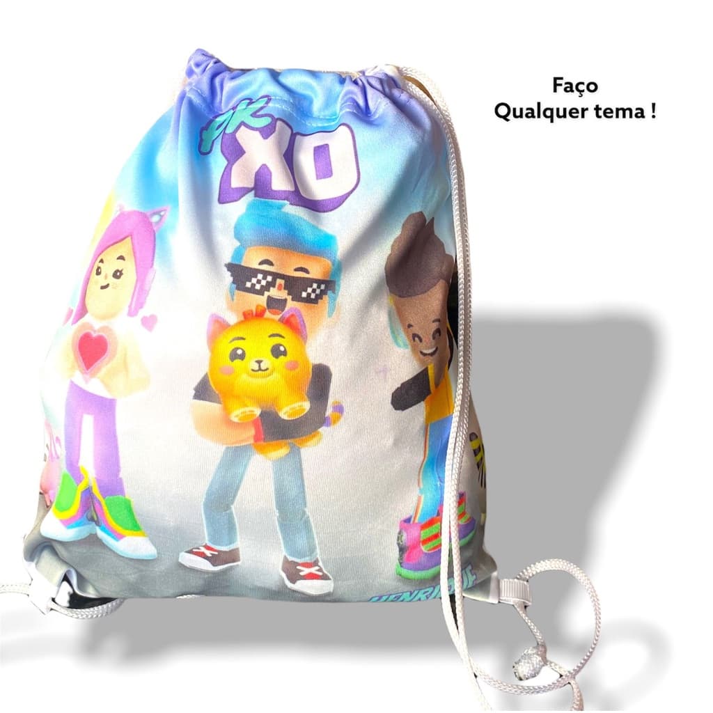 Kit 50  Mochila sacolas Personalizada FAZEMOS QUALQUER TEMA 20x25 sublimação